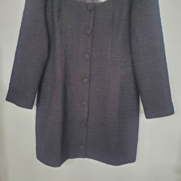 J Crew Sophia Mini Dress Maritime Tweed Black Sleeveless Classic Size 14 NWT - Picture 5 of 10